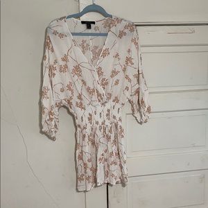 forever21 white/pink floral mini dress